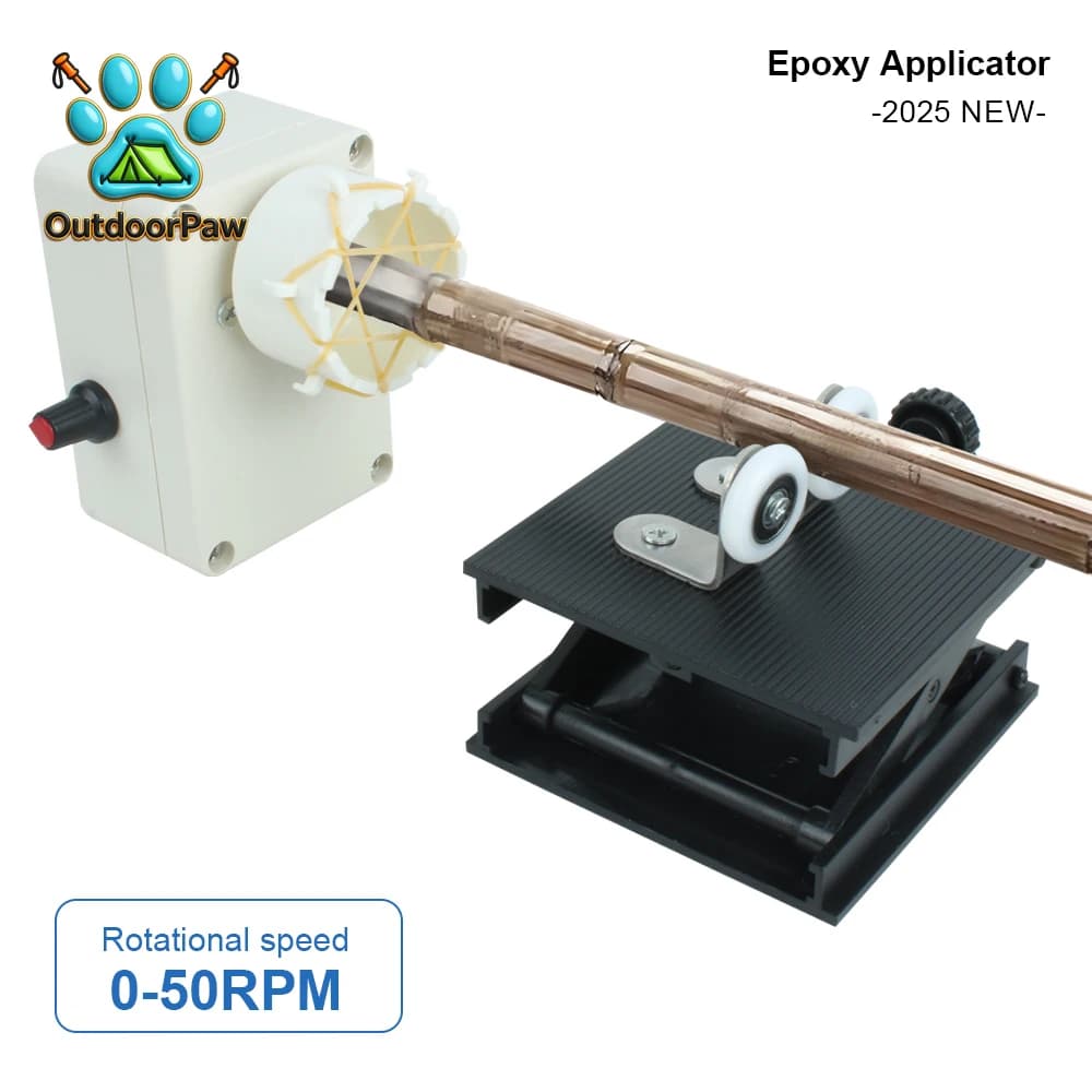 DIY Fishing Rod Winding Equipment Adjustable 0-50RPM Wire Wrapping Machine Fishing Rod Epoxy Resin Coating Machine