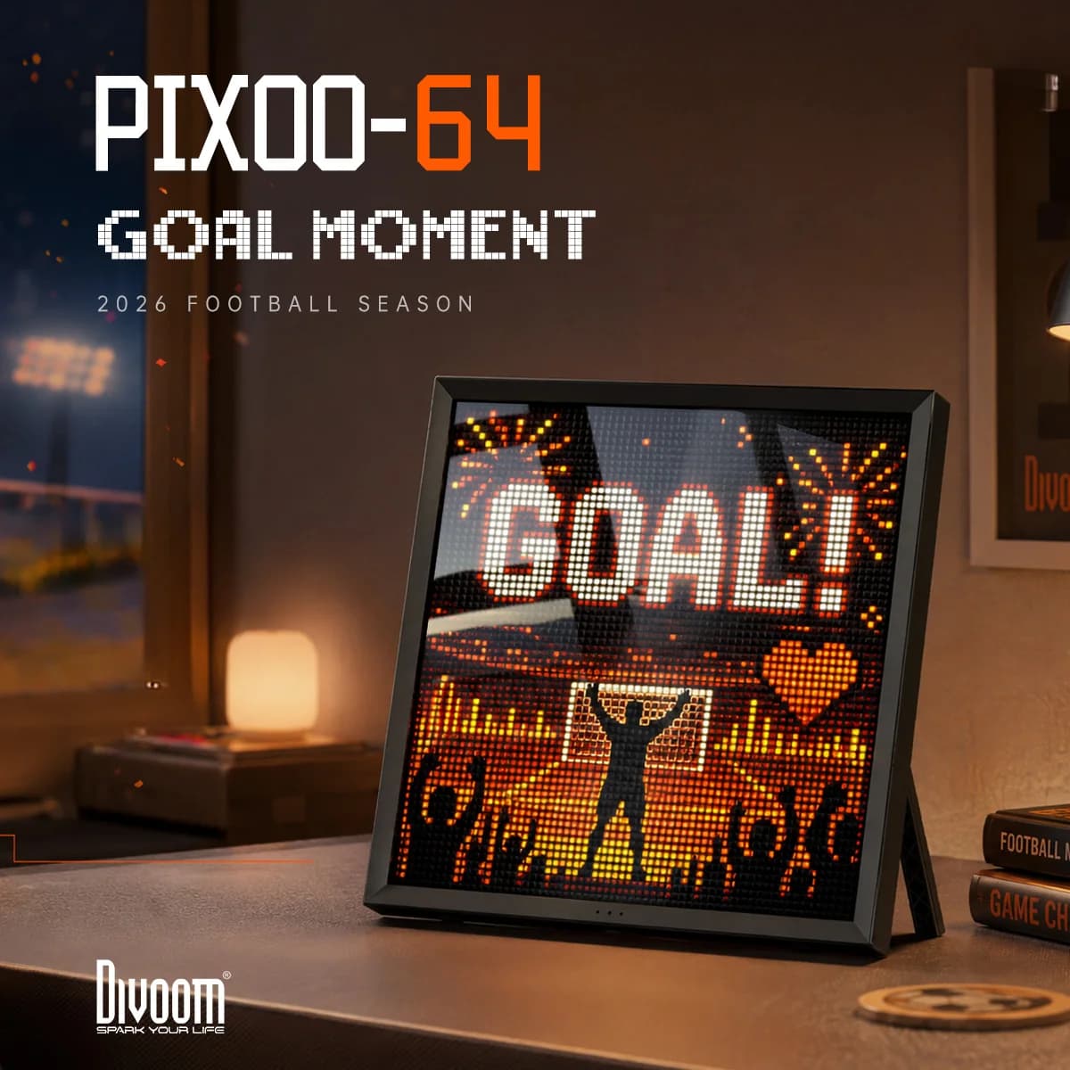 Divoom Pixoo 64 Digital Photo Frame with 64*64 Pixel Art LED Picture Electronic Display Board,Neon Light Sign Home Decoration