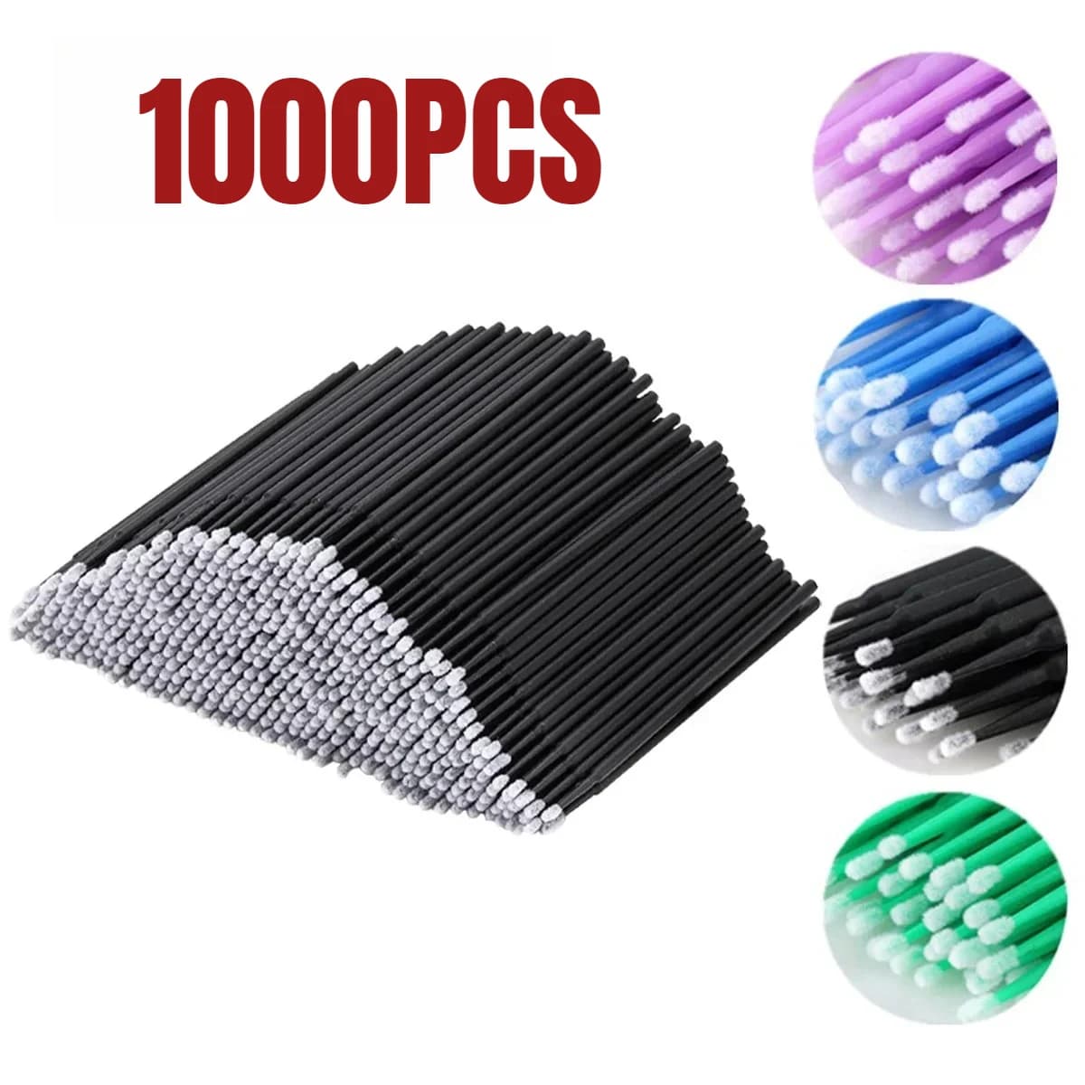 1000/500PCS Eyelash Cleaning Brush Highly Colorful Beauty Makeup Clean Remover Tool Wholesaler Crystal Brush Eyelash Micro Brush
