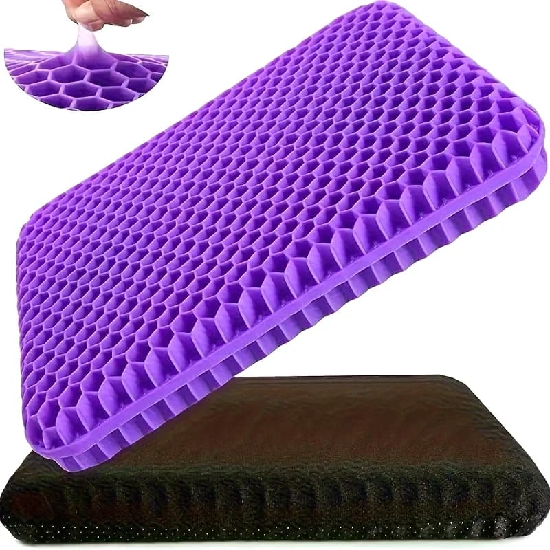 1pc Thickened Honeycomb Design Gel Seat Cushion,Breathable, Non-slip, Plush Cover, Suitable for Office Chairs, Cars, Wheelchairs