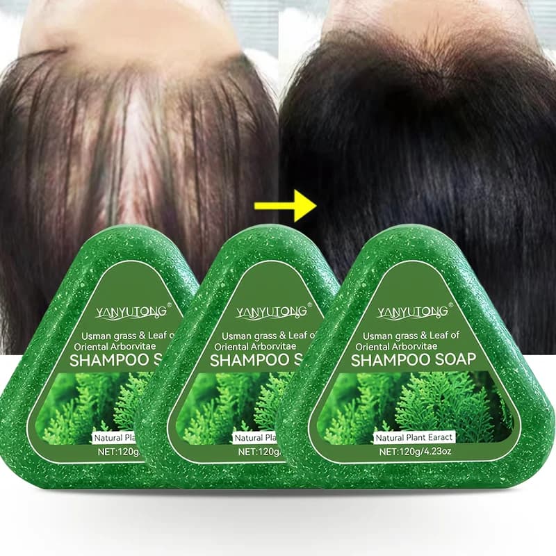Usman Grass & Platycladus Shampoo Bar For Hair Growth Natural Herbal Soap For Hair Loss Controls Oil Strengthens Roots Shampoo