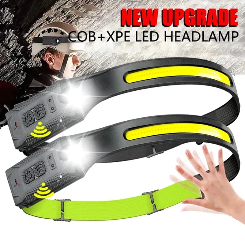 LED Headlamp USB Rechargeable 3-mode Lighting Headlight Flashlight Built in Battery Running Light Camping Torch Emergency Lamp