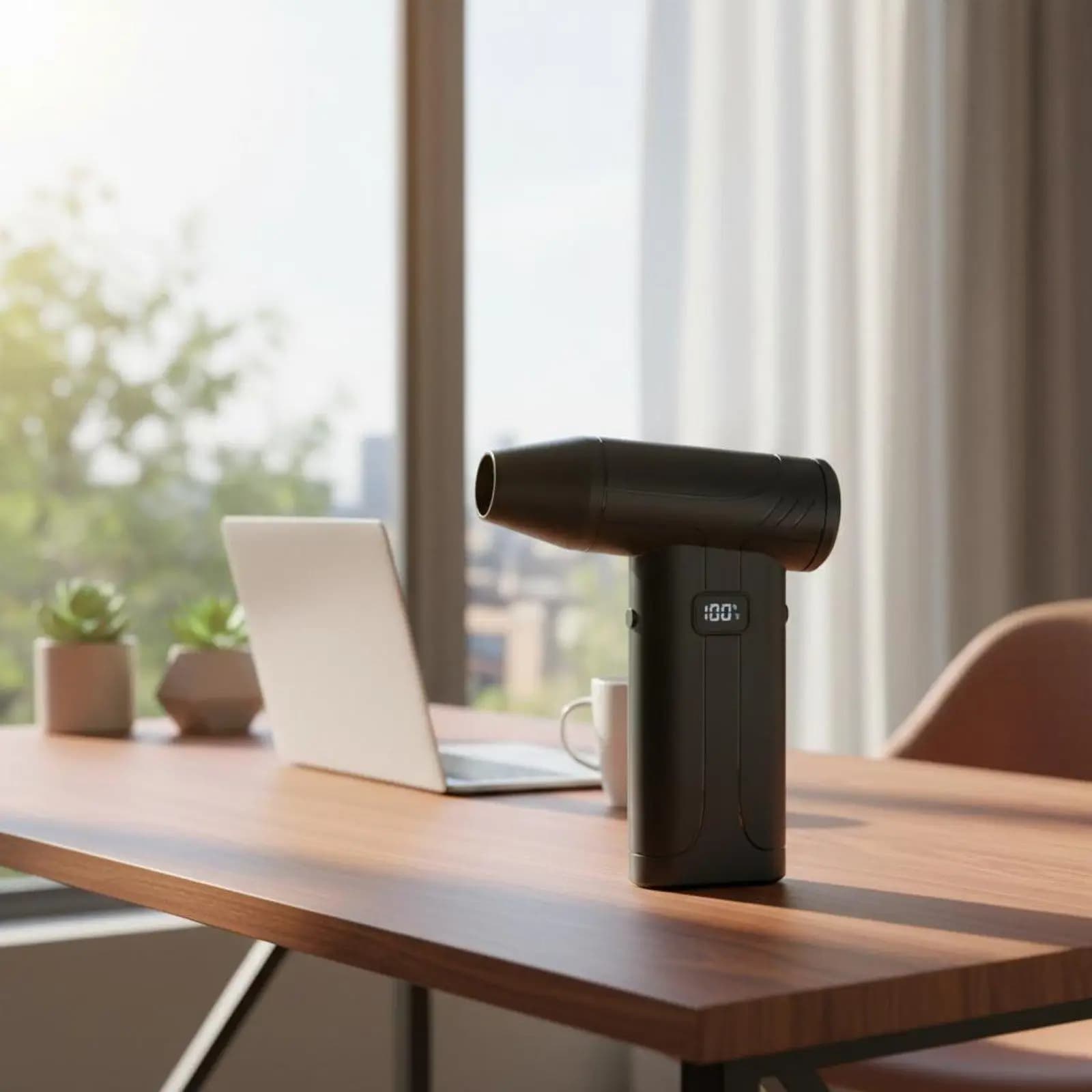Usb Handheld Fan Dual Purpose Air Duster and Vacuum Blower Turbo Portable Device for Office Car Cleaning