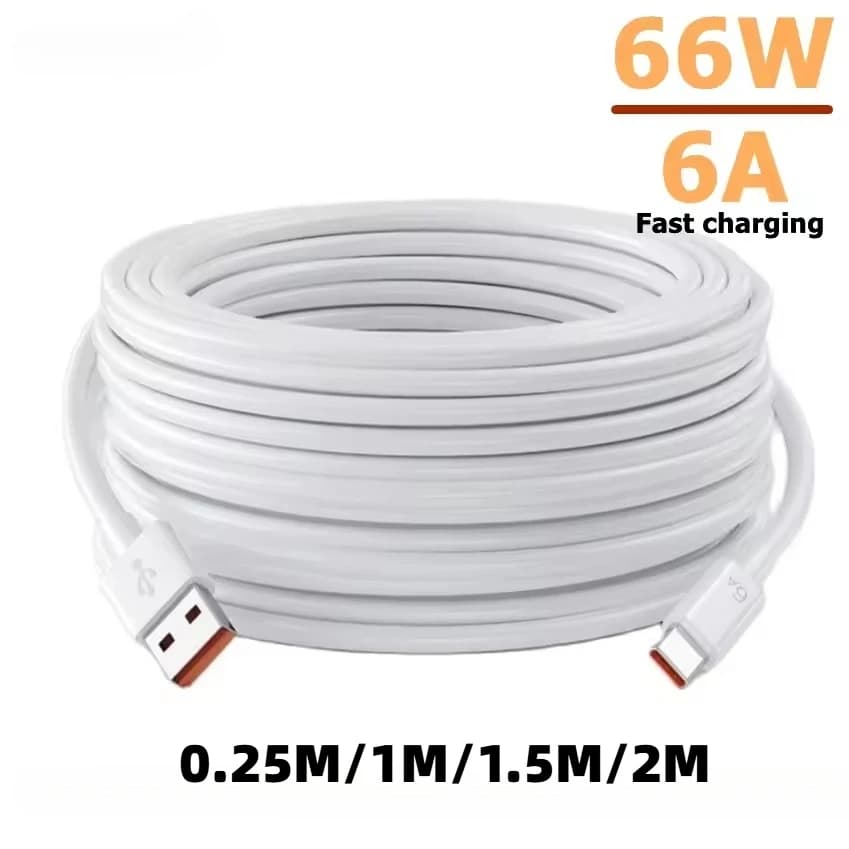 66W 6A USB  Cable Fast Charging USB to Type C Data Cord  For Xiaomi Mi 11 12 Redmi Note 10 POCO Phone Type C Data Charging Wire