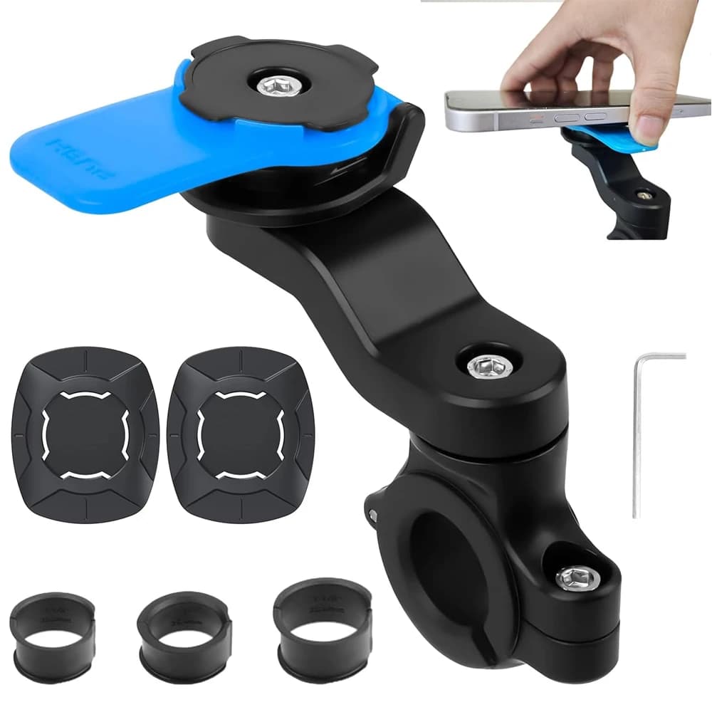 Motorcycle Handlebar Mount, Universal Bike Phone Holder, MTB Phone Holder, Detachable & Universal 360° Rotatable