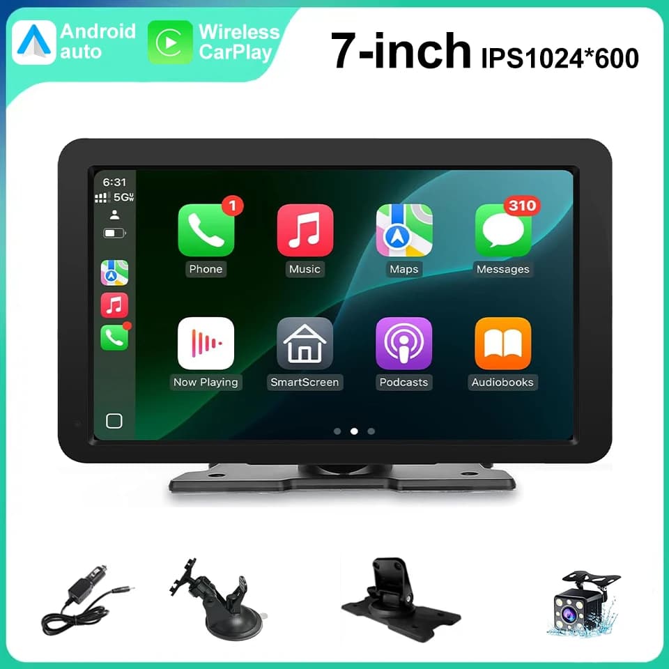 Universal Portable IPS 7inches android auto Apple CarPlay Car Radio Video Mp5 Wireless Carplay Screen for IOS Android