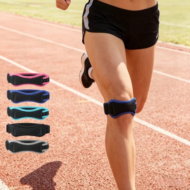 1 Piece Knee Support Strape Brace Adjustable Shock Absorption Compression Knee Pad Sleeve for Basketball