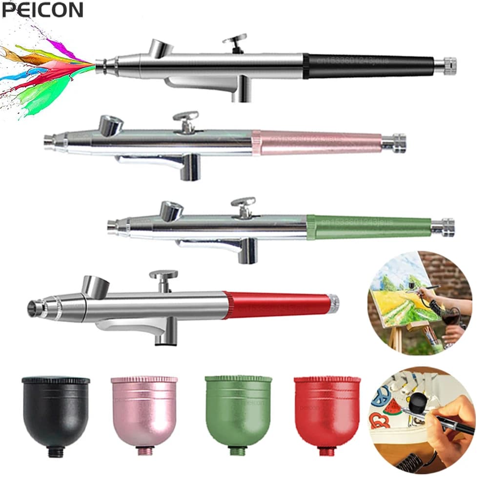 Airbrush Mini Spray Gun for Painting Model Cake Paint Spray Gun 0.3mm Nozzles Portable Air brush Spray Gun with Cleaning Kit