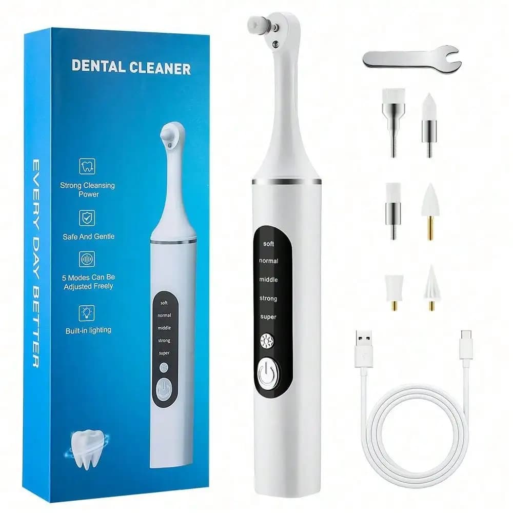 New Electric Tooth Polisher 5-Speed Adjustment Low Noise Long Battery Life Strong Tartar Removal Tooth Beauty Instrument
