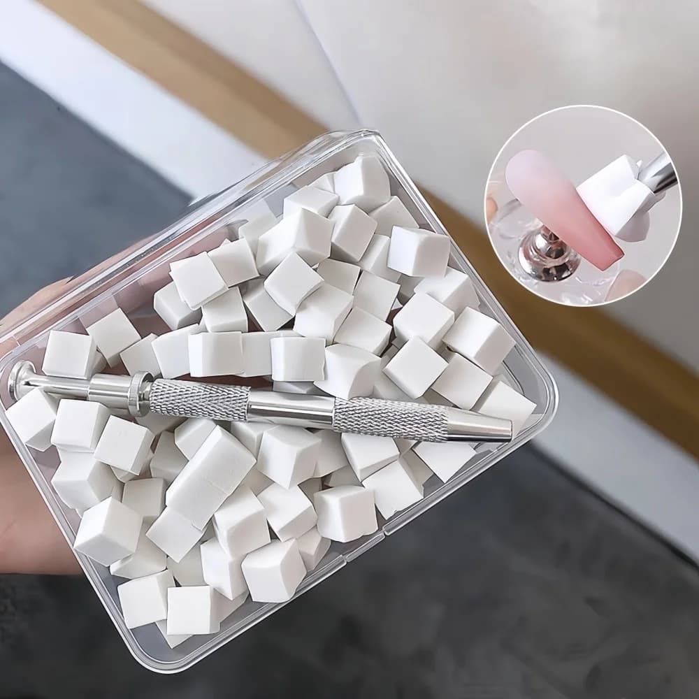 50/300Pcs Nail Art Sponge Set With Grabbing Pen DIY Nail Art Gel Polish Brush Glitter Powder Manicure Accessory Manicure Tool